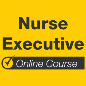 A graphic reading “Nurse Executive” as the title with a subtitle showing the Mometrix logo and reading “Online Course”.